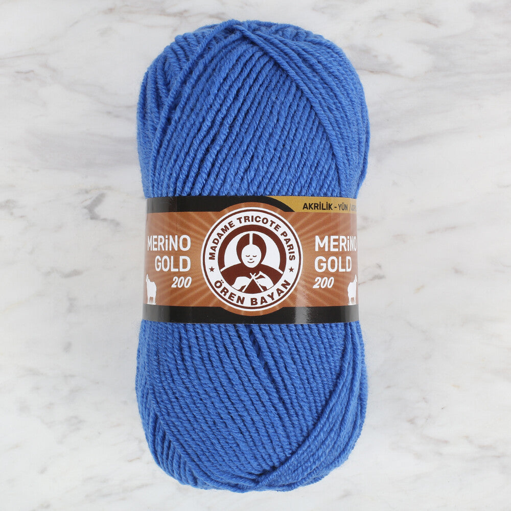 ÖrenBayan Merino Gold 200 Mavi El Örgü ipi - 200-016